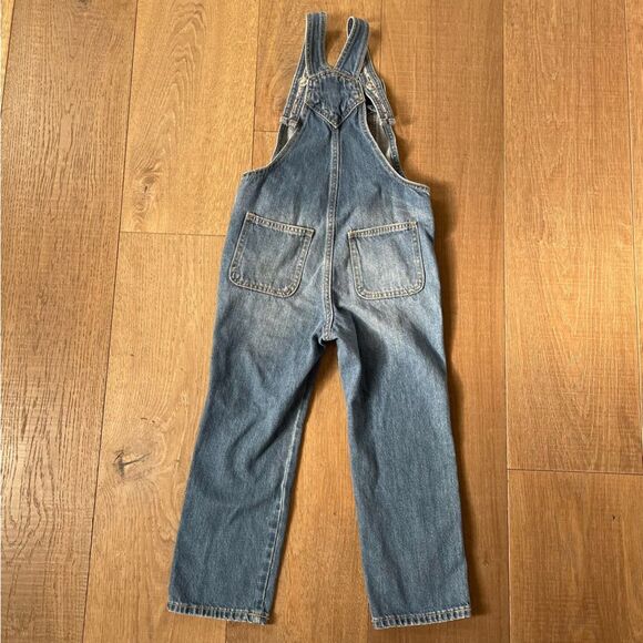 Old Navy Blue Embroidered Jean Overalls Kids Unisex (S 6-7) - Picture 2 of 9